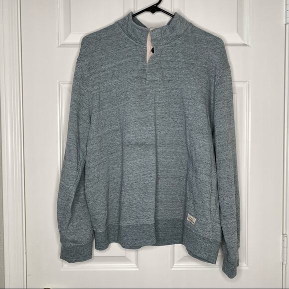 SKECHERS Mens Sweatshirt Henley Pullover Mock Neck Sweater Top Blue Size XL - Picture 1 of 6